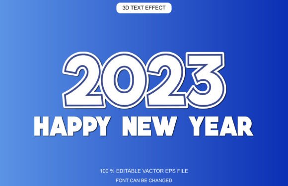 2023 Happy New Year 3D Editable Text