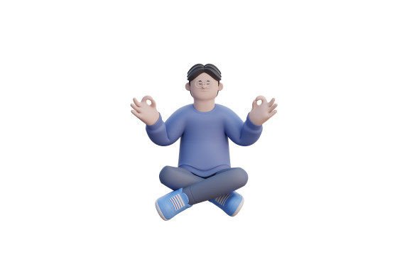 3D Man Doing Meditation: A Versatile Asset for Modern Design