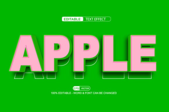 Apple 3D Editable Text Effect Vector: A Versatile Design Tool