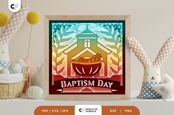 Baby Baptism 3D Shadow Box SVG – A Creative Way to Celebrate a Special Occasion