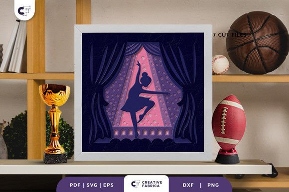 Ballerina 3D Shadow Box Paper Cut