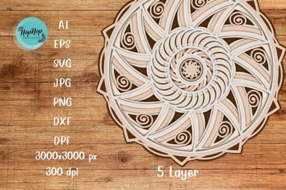 Beautiful Mandala 3D SVG 001