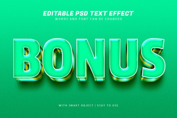 Bonus 3d Green Text Effect Editable