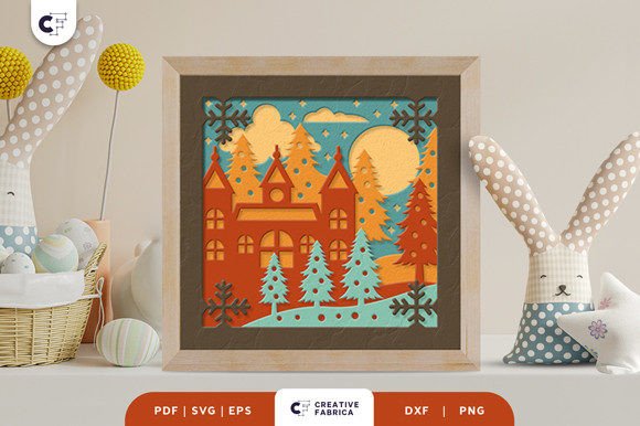 Church with Trees 3D Layered Paper Cut: A Creative Craft Project for All Skill Levels