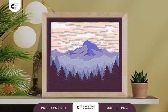 Cloudy Mountain Landscape 3D Shadow Box: A Creative and Versatile Paper Art Project