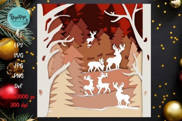 Deer in the Forest 3D SVG