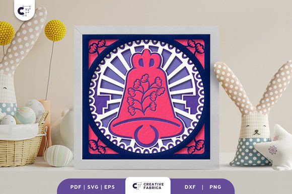 Easter Bell 3D Shadow Box Paper Cut: A Layered Craft for Festive Elegance