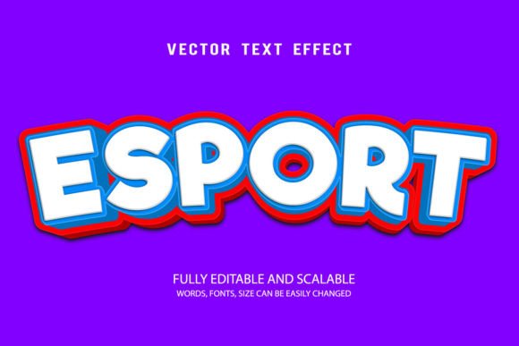 Esport 3D Editable Text Effect Vector