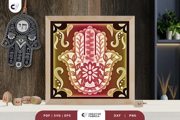 Floral Hamsa Hand 3D Shadow Box: A Creative Paper Craft Project for Everyone