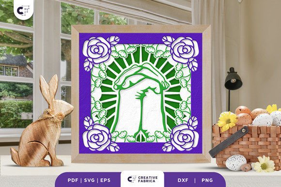 Floral Praying Hands 3D Paper Cut SVG – A Unique Crafting Template
