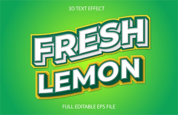 Fresh Lemon 3D Editable Vector Text Effect: A Powerful Tool for Creative Projects