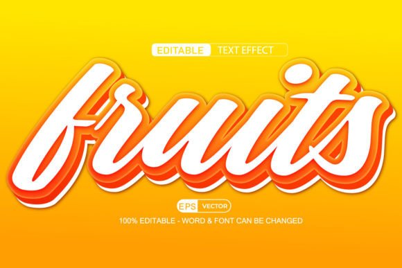 Fruits 3D Editable Text Effect Vector: A Playful Design Asset