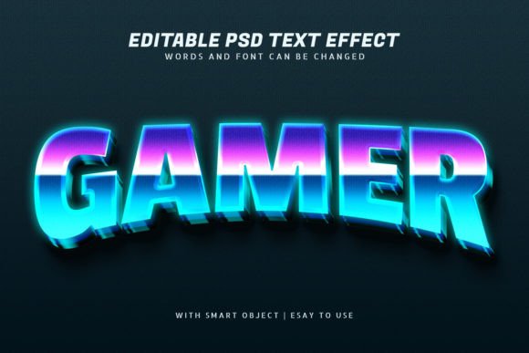 Gamer 3d Glow Text Effect Editable