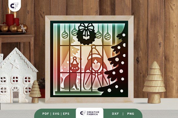 Girl in a Christmas Window 3D Shadow Box: A Creative and Commercial Opportunity for Crafters