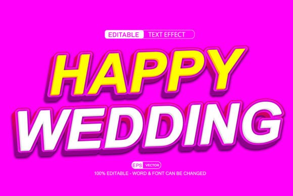 Happy Wedding 3D Editable Text Effect