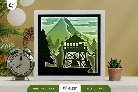 House in Mountain Forest 3D Shadow Box: A Creative and Practical Artistic Tool