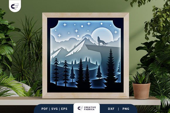 Ice Mountain Forest 3D Shadow Box: A Unique Paper Crafting Experience