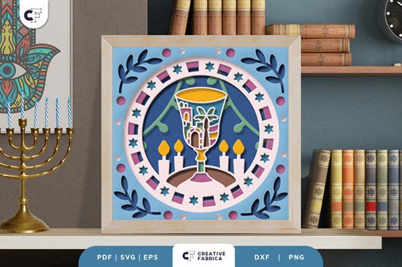 Kiddush Cup 3D Layered Paper Cut