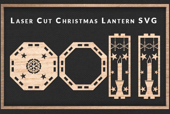 Laser Cut 3D Christmas Wood Lantern