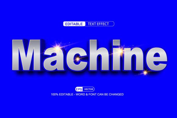 Machine 3d Editable Text Effect Vector