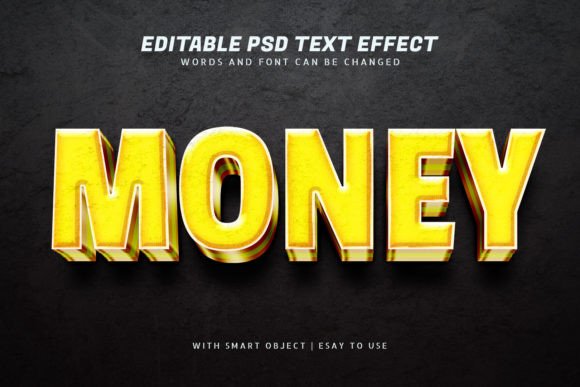 Money 3D Yellow Text Effect Editable – A Practical Tool for Creative Designers