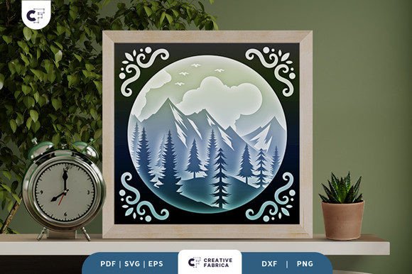 Mountain Forest Sunset 3D Shadow Box SVG: A Creative Craft for Nature Lovers