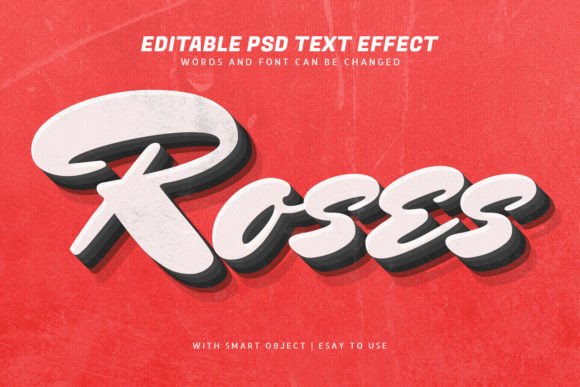 Rose 3D Vintage Retro Text Effect for Photoshop