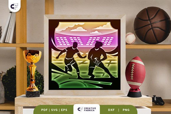 Rugby Tournament 3D Layered Paper Cut