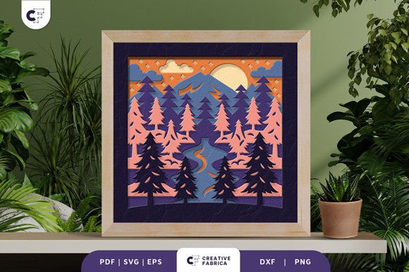 Scenic Mountain Forest 3D Paper Cut SVG: A Creative Way to Bring Nature Into Your Space