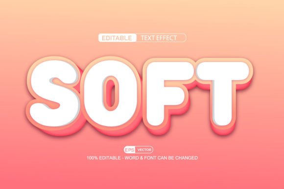 Soft 3D Editable Text Effect Vector