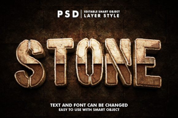 Stone 3D Realistic PSD Text Effect