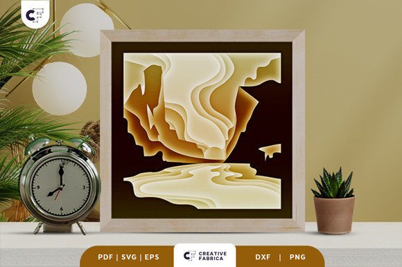 Sunset Canyon Landscape 3D Paper Cut SVG: A Creative Tool for Modern Crafters
