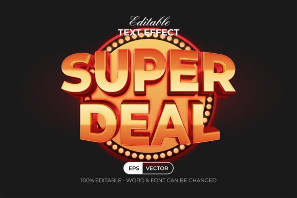 Super Deal Text Effect 3D Golden Style