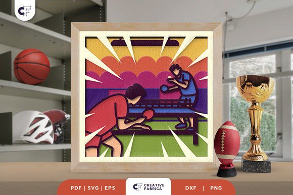 Table Tennis Match 3D Layered Paper Cut: A Creative and Functional Craft Project