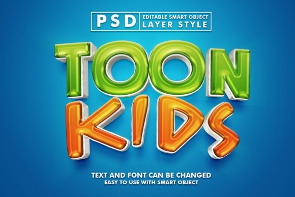 Toon Kids 3d Cartoon Psd Text Effect