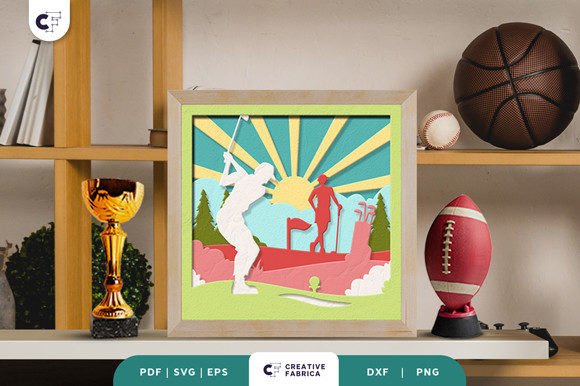 Two People Playing Golf 3D Shadow Box: A Creative and Unique Crafting Project