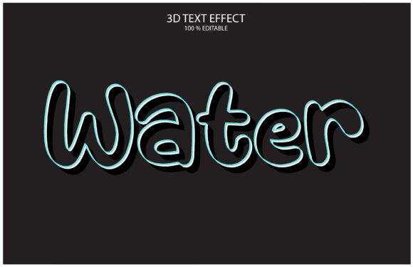 Water 3D Editable Vector Text Effect